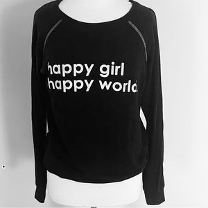 Peace Love World Oversized Comfy Pullover. Happy girl Happy world.